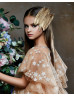 Flutter Sleeves Star Lace Tulle Keyhole Back Flower Girl Dress